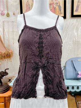 Vintage boho coastal girly fully rayon crop top